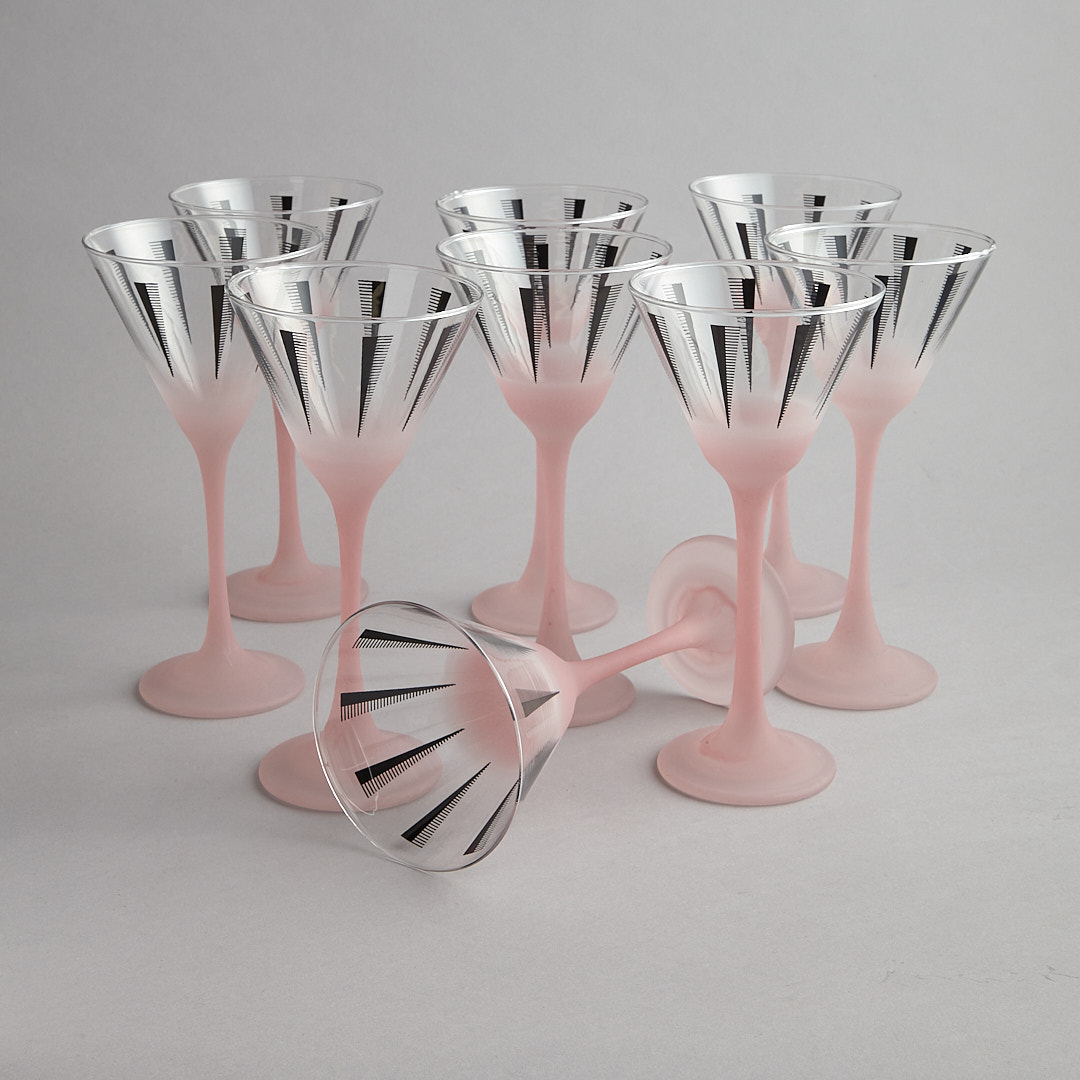 9 Martiniglas med frostad fot