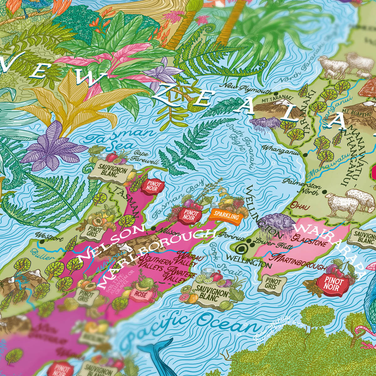 Vinpussel - Nya Zeeland 1000 bitar Grön