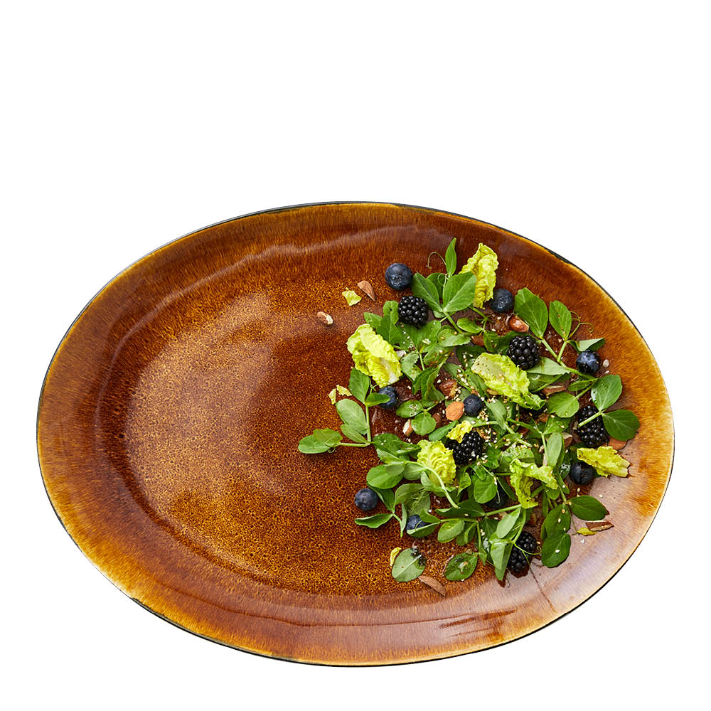 Fat Oval 45x34 cm Svart/Bärnsten