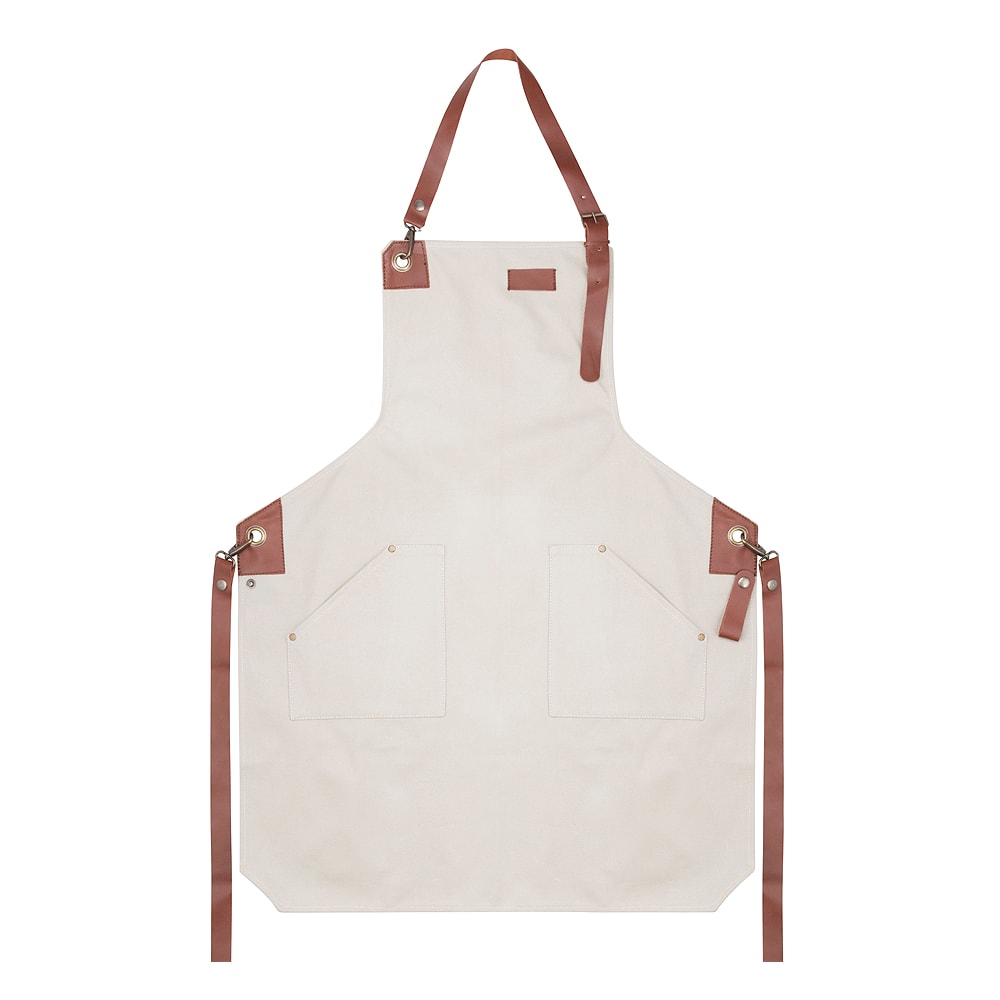 Signerat Förkläde Canvas/Skinndetaljer Salvia