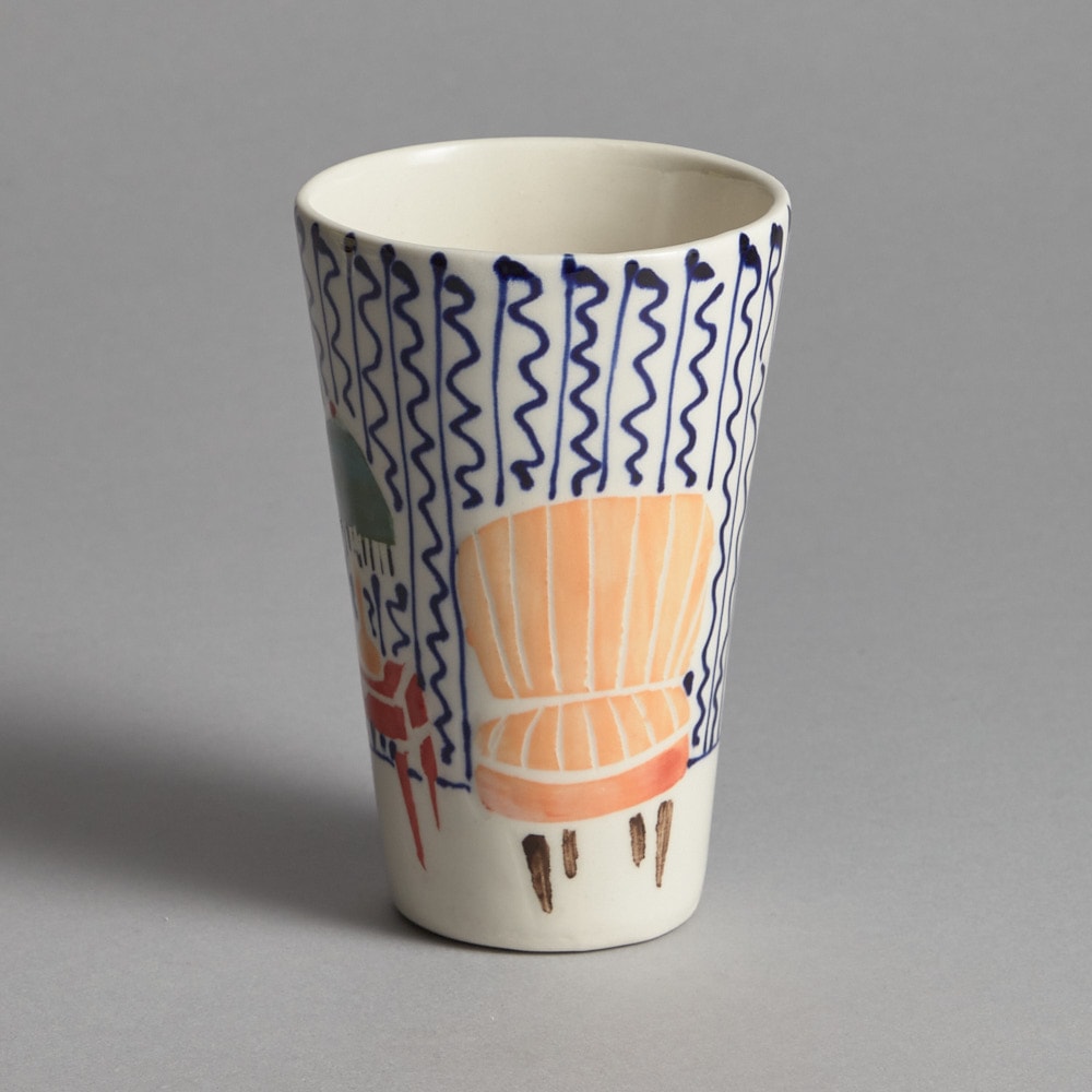 Mugg Blå Zig-Zag tapet Anna Broström Ek