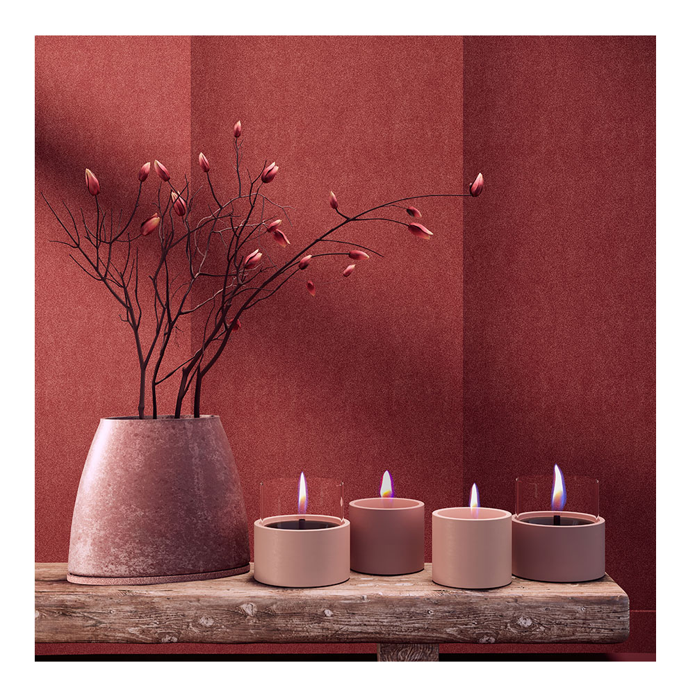 Breeze Lykta 2-pack Mörkrosa