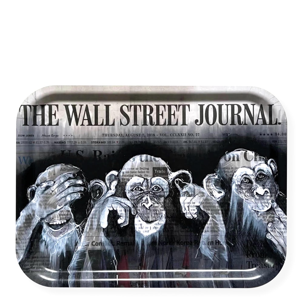 Bricka The Three Wise Monkeys 28x36 cm Svart