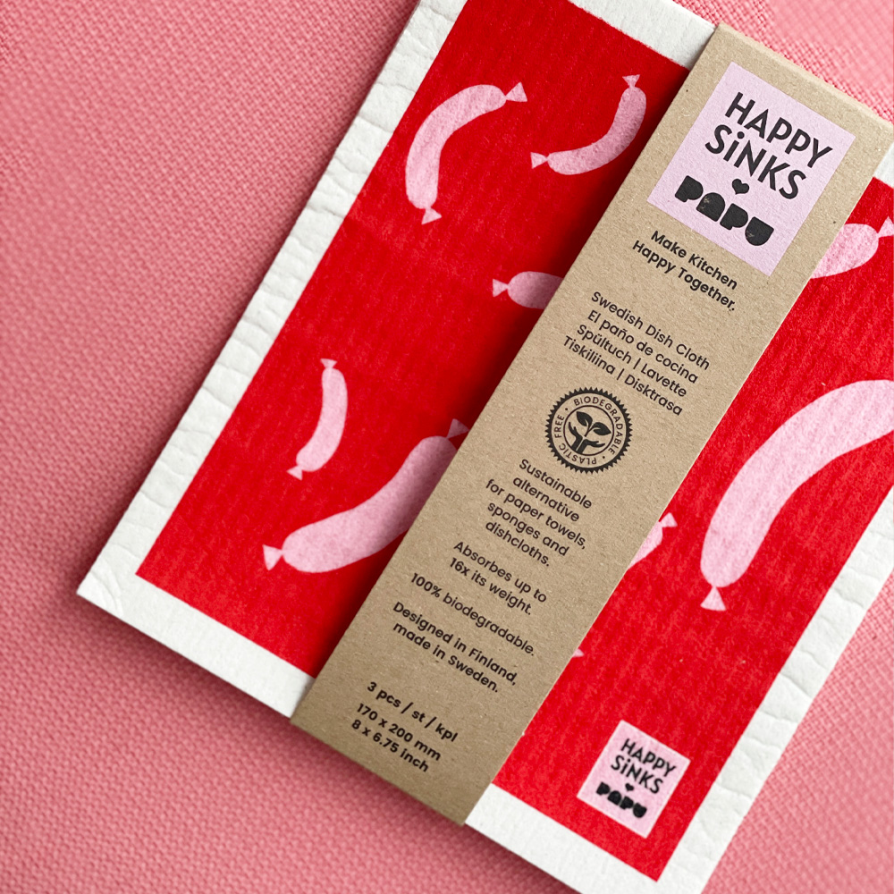 Happy Disktrasa 3-pack Papu sausage Röd