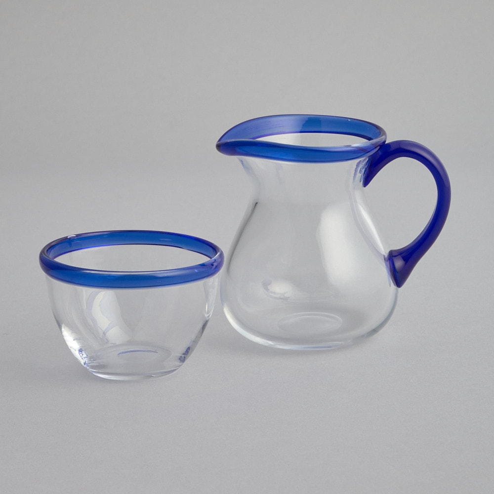 SÅLD Gräddkanna och Sockerskål, Bergdala Glasbruk,