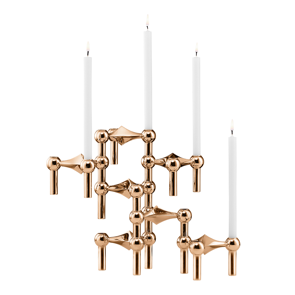 Stoff Nagel Ljusstake 3-pack Rose Guld