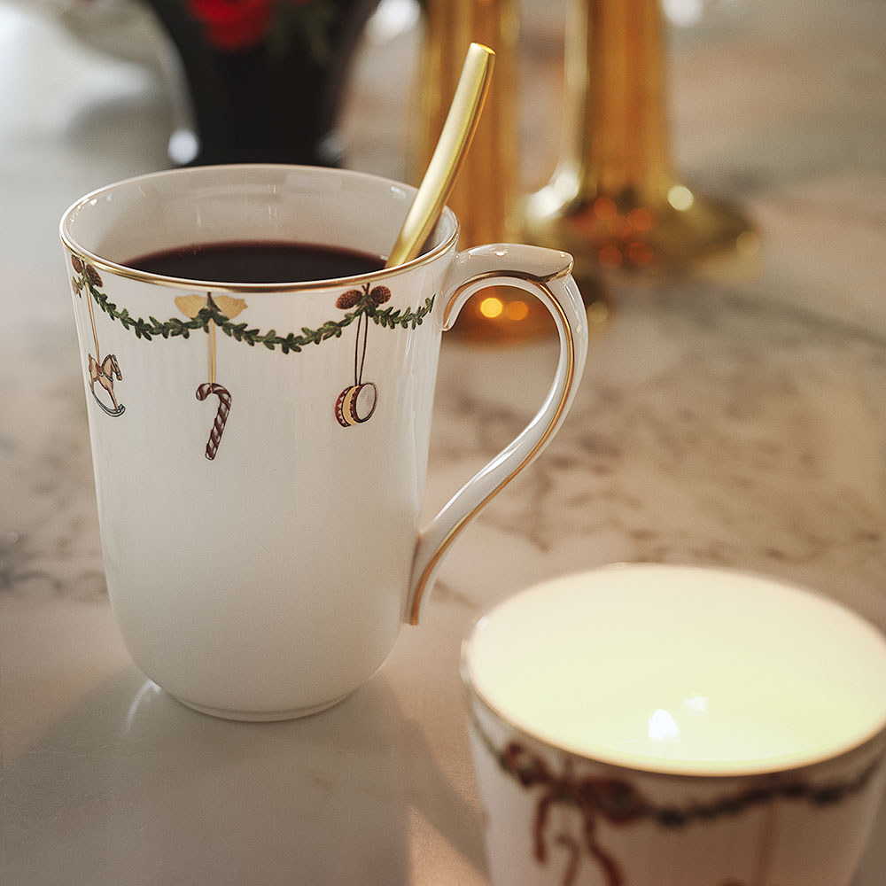 Star Fluted Christmas Mugg 33 cl 2-pack