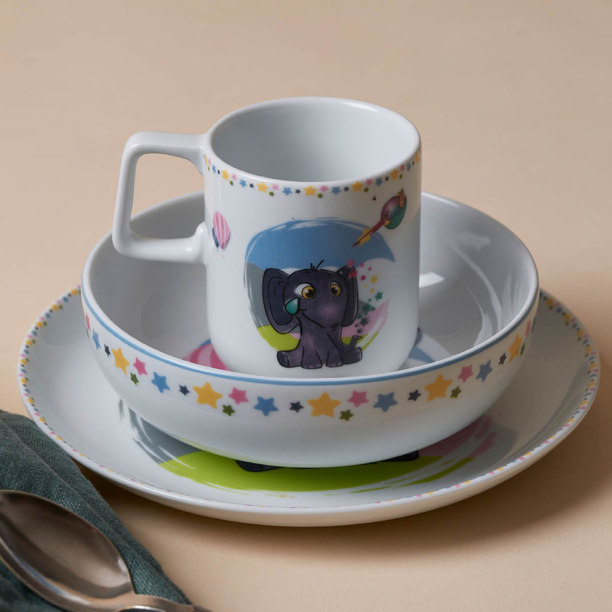 Jippi & Truls Barnset 3 delar Vit