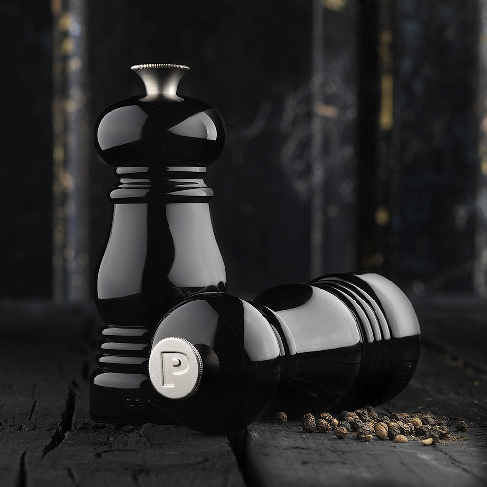 Salt- och pepparkvarnset 12 cm Svart blank