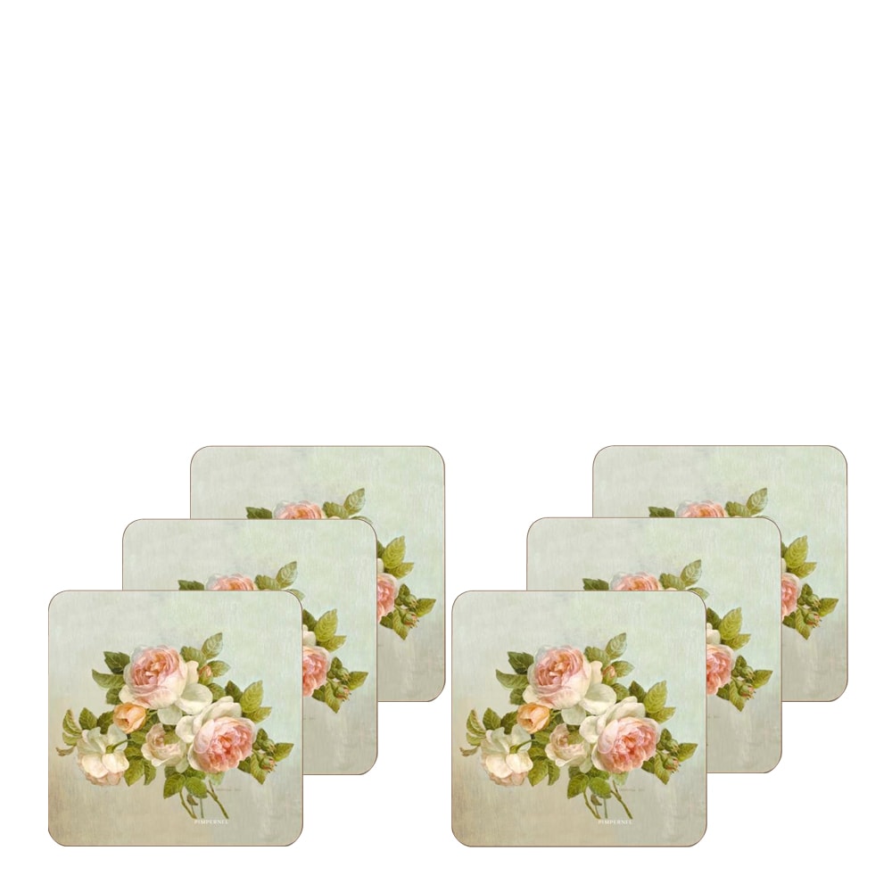 Antique Rose Glasunderlägg 6-pack