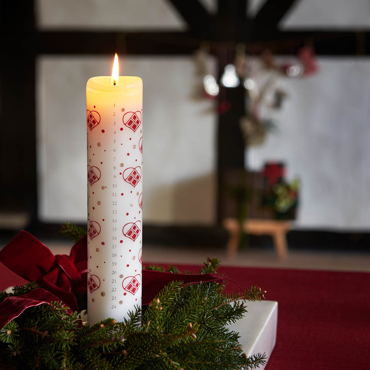 Guirlande Adventsljus 2020 25 cm Röd