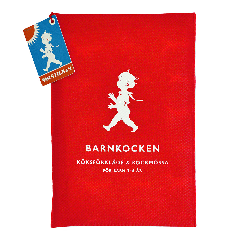 Förkläde + Kockmössa barn Röd