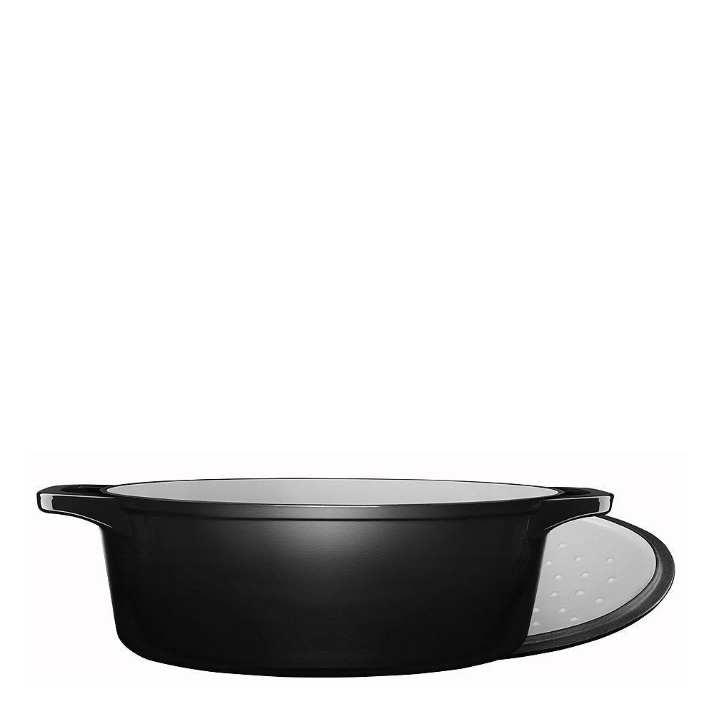 Stenfors Gjutjärnsgryta oval 6,3 L Svart