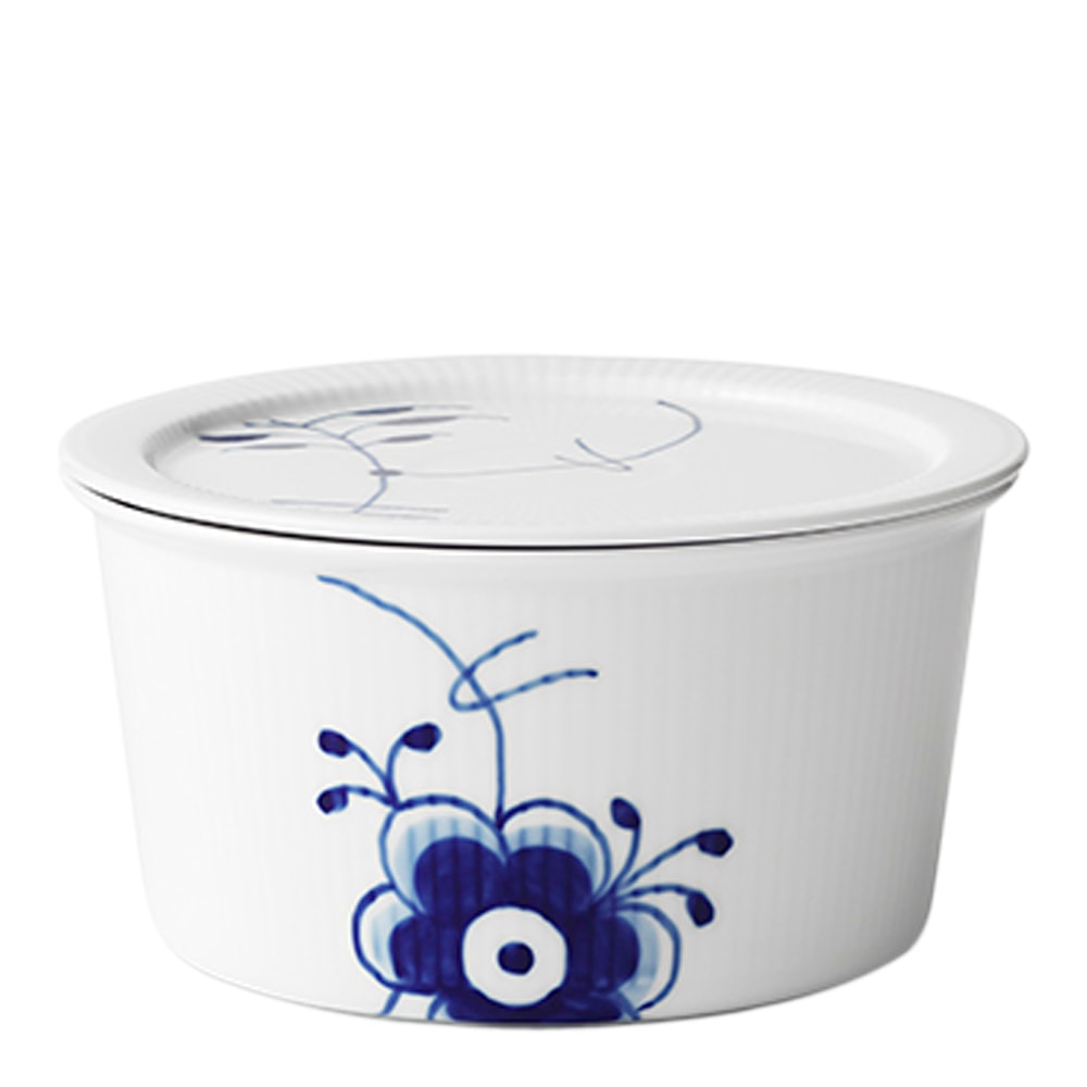 Blue Fluted Mega Skål med lock 1 L