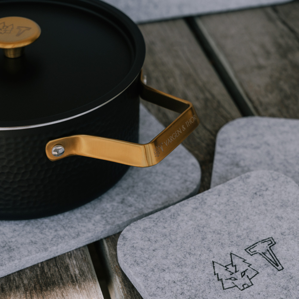 Grytunderlägg 4-pack Askgrå