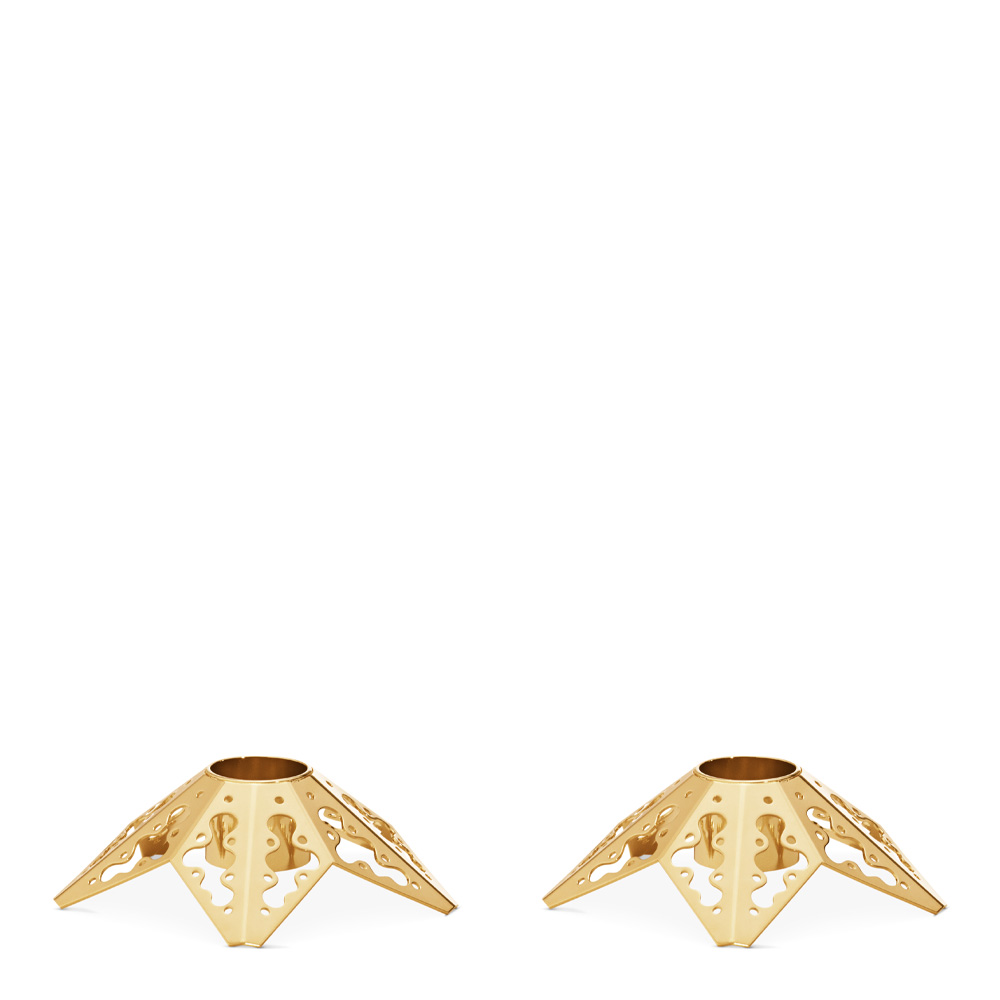 Christmas Collectibles Årsljusstake 2-pack Förgylld