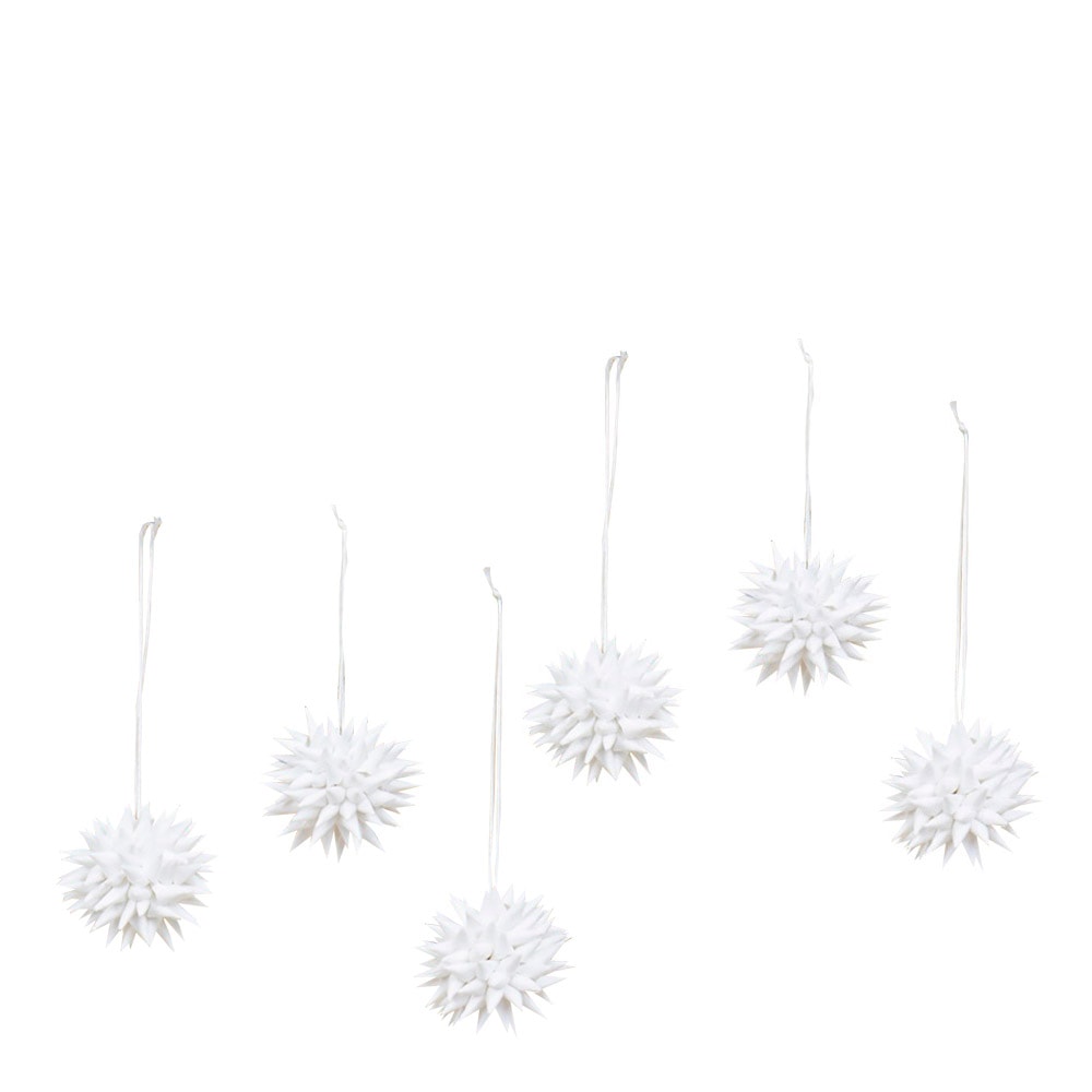 Kotte Julhänge Stjärna 4 cm 6-pack Vit
