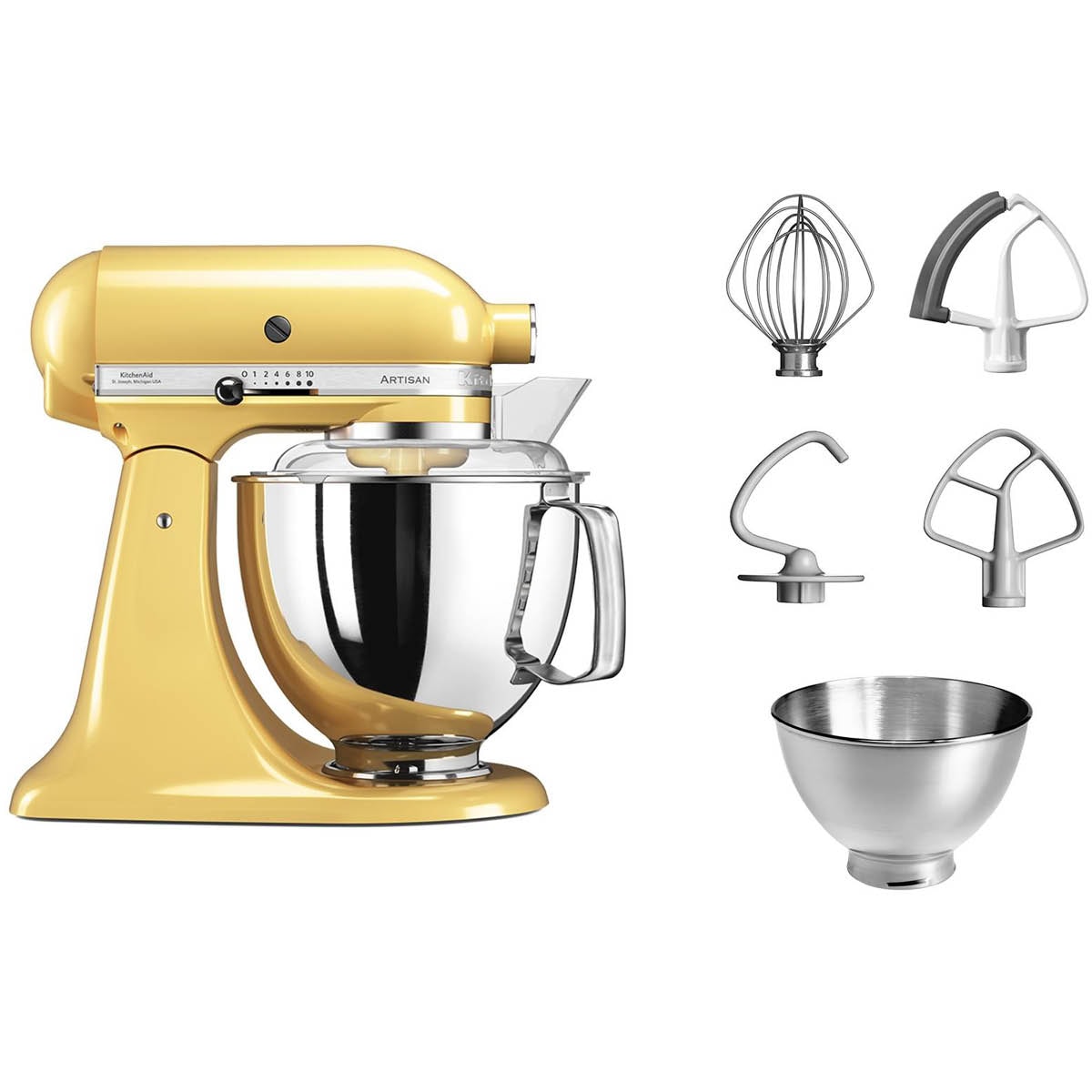 KitchenAid Artisan K&ouml;ksmaskin 4,8 + 3 L Gul