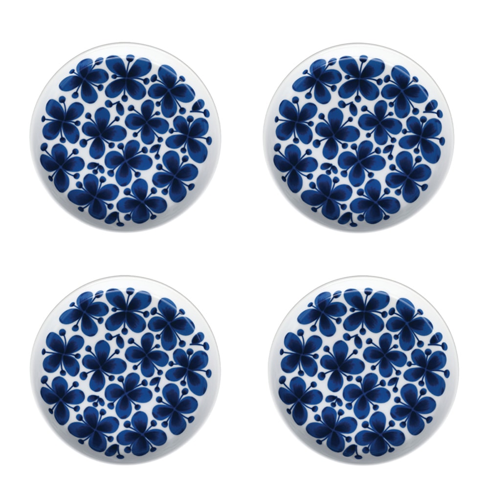 Mon Amie Tallrik 18 cm 4-pack Vit/blå