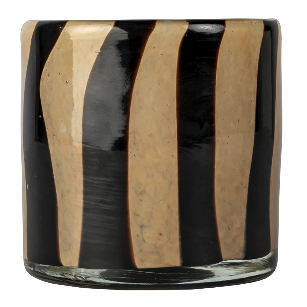 Calore Ljuslykta 10x10 cm Beige/Svart Rand