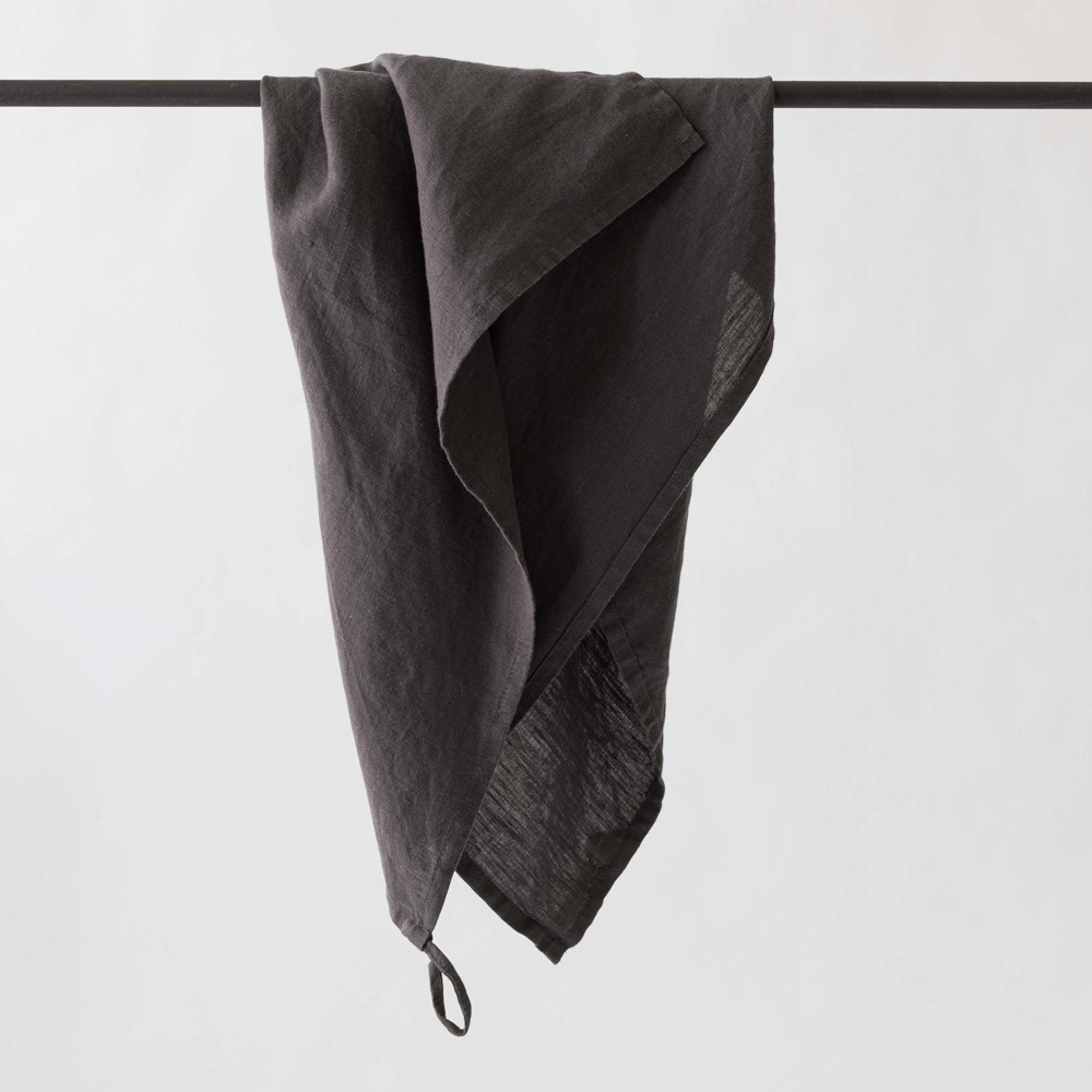 Lin Kökshandduk 50x70 cm Carbon