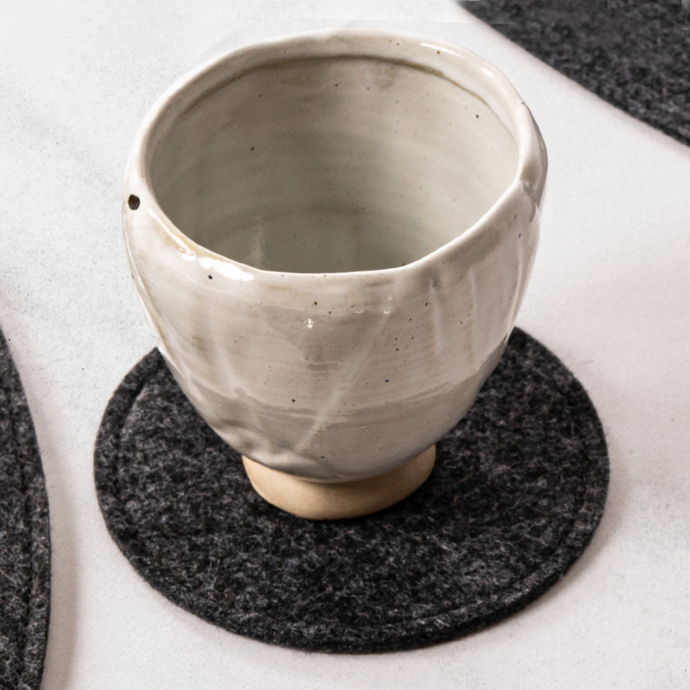 Nuno Glasunderlägg 10 cm 4-pack Mörkgrå