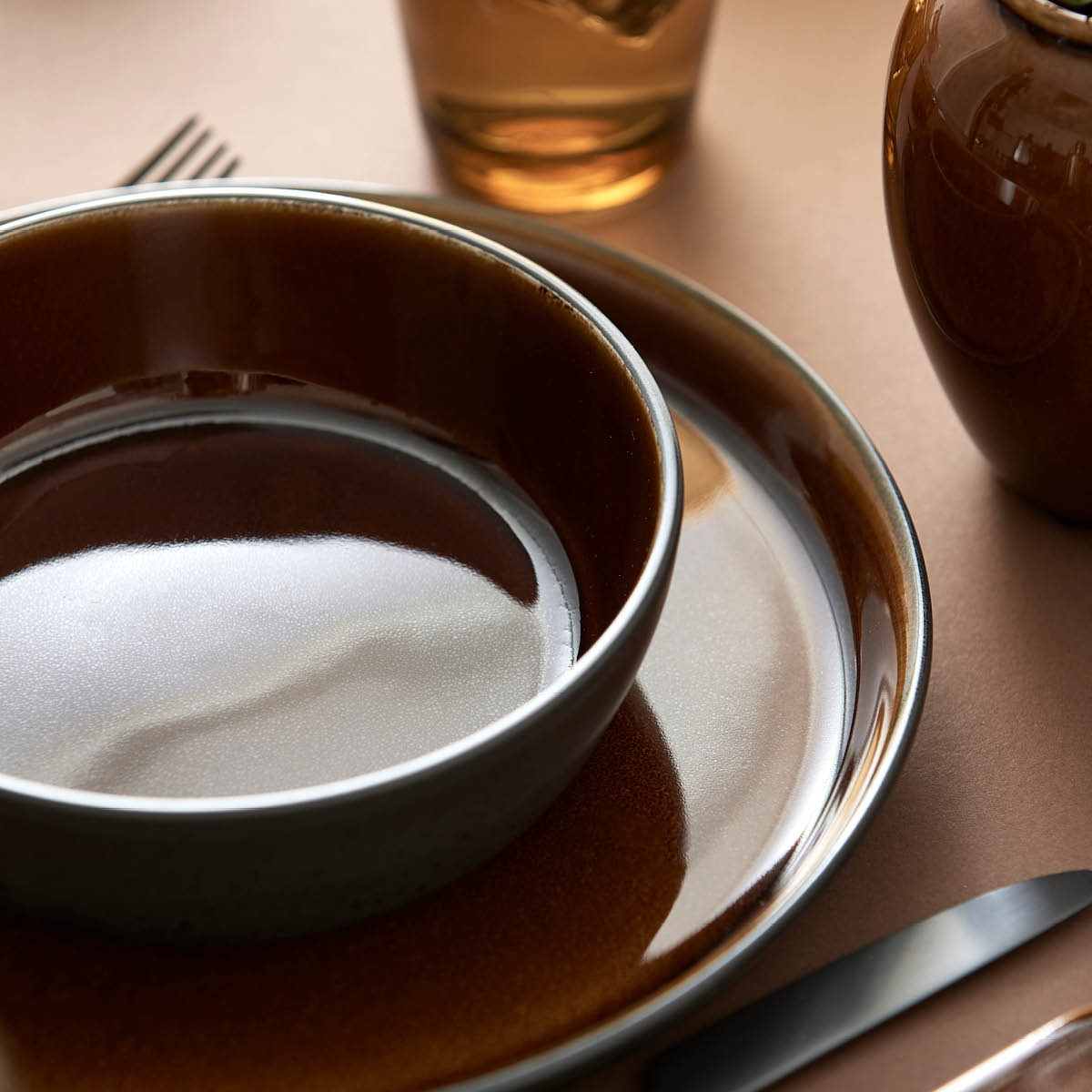 Tallrik Gastro 21 cm Svart/Bärnsten