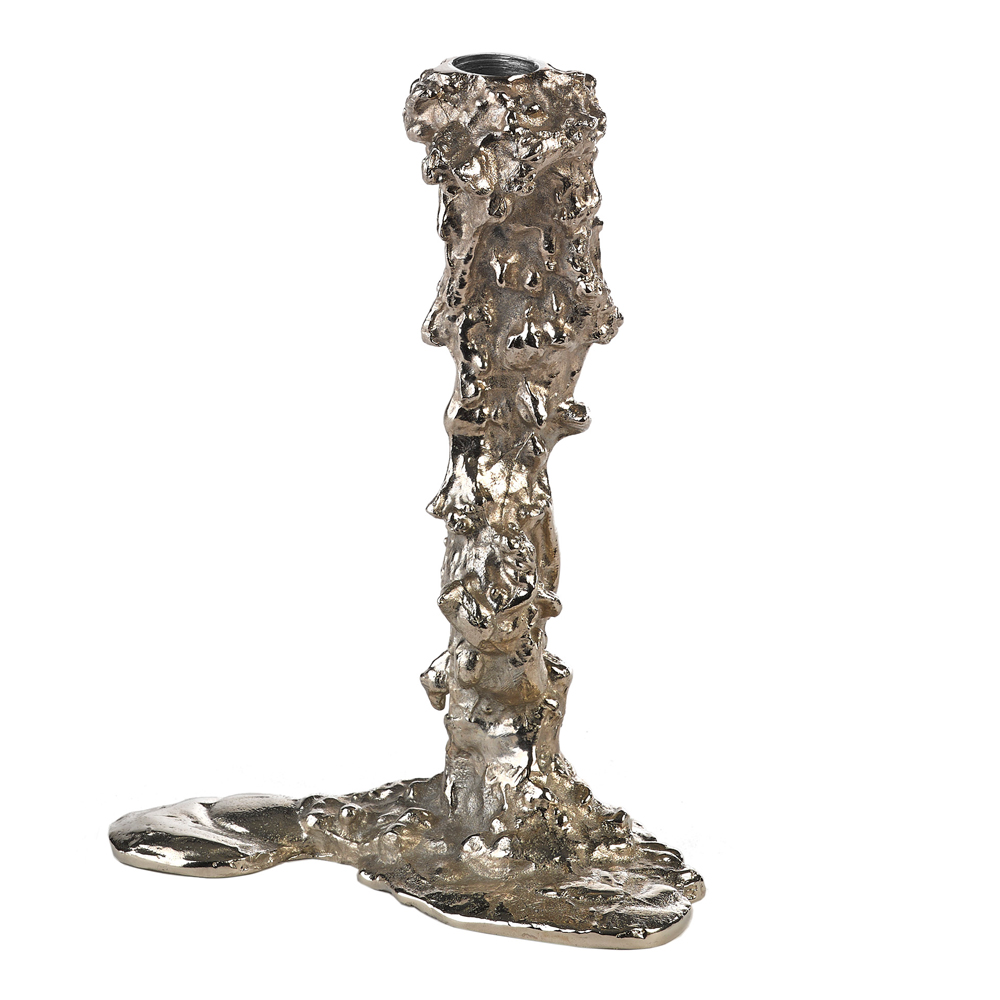 Drip Ljusstake 25 cm Silver