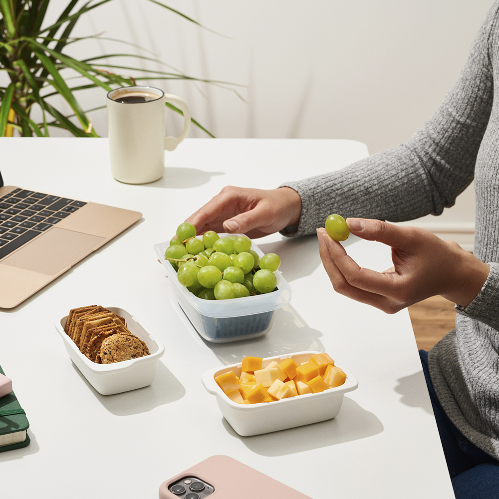 Prep & Go Behållare med durkslag 450 ml