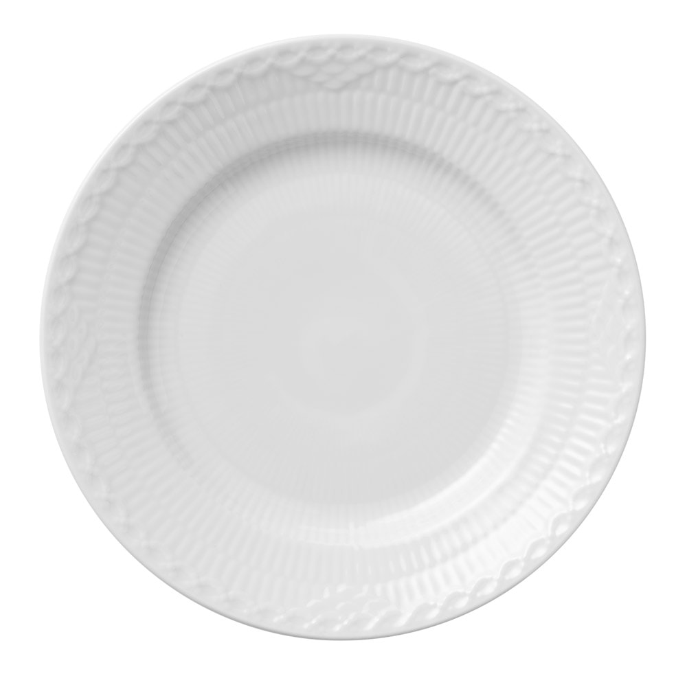 White Fluted Half Lace Tallrik 17 cm