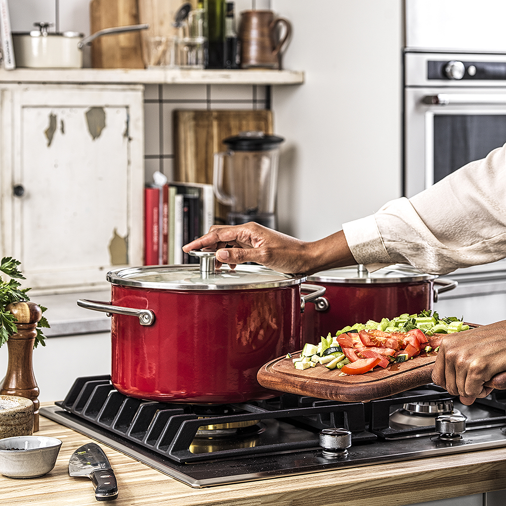 KitchenAid Steel Core Enamel Gryta Emalj/Glaslock 6 L Röd