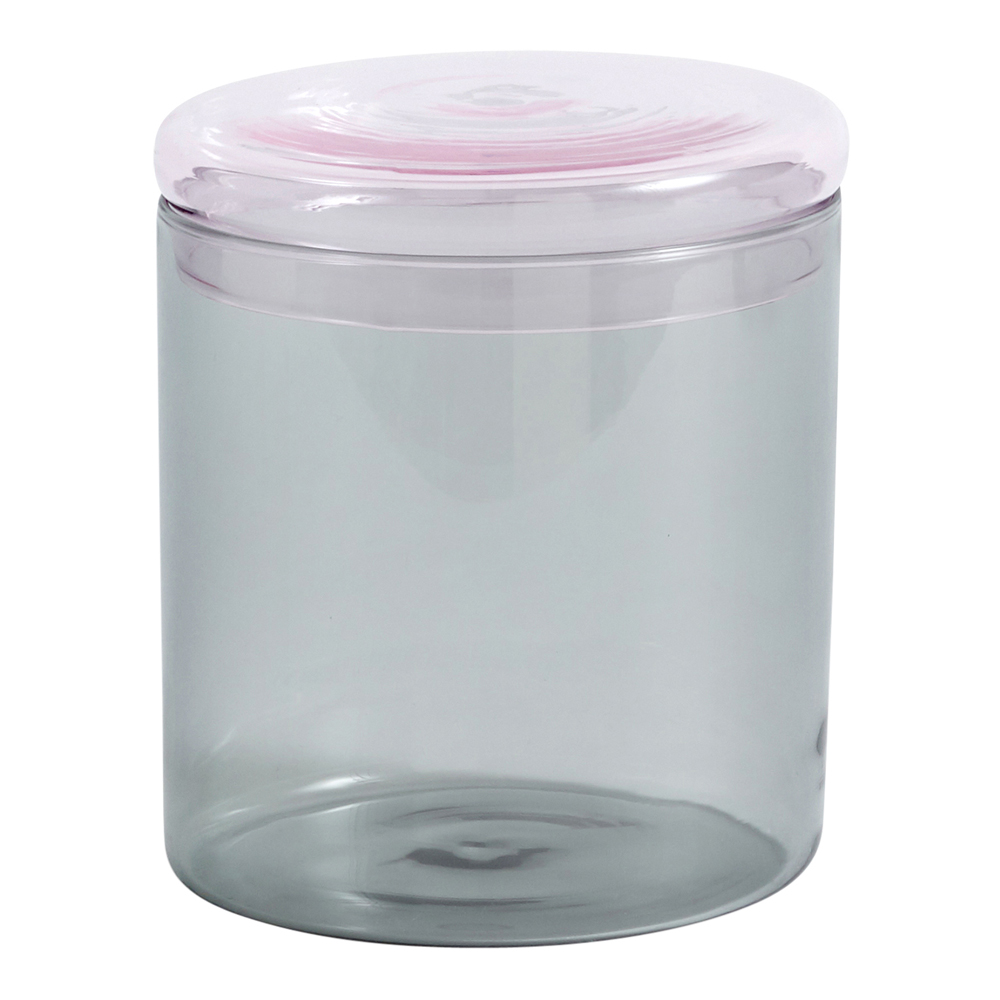 Sowden Borosilikat Burk 12x13,5 cm Grå/Rosa