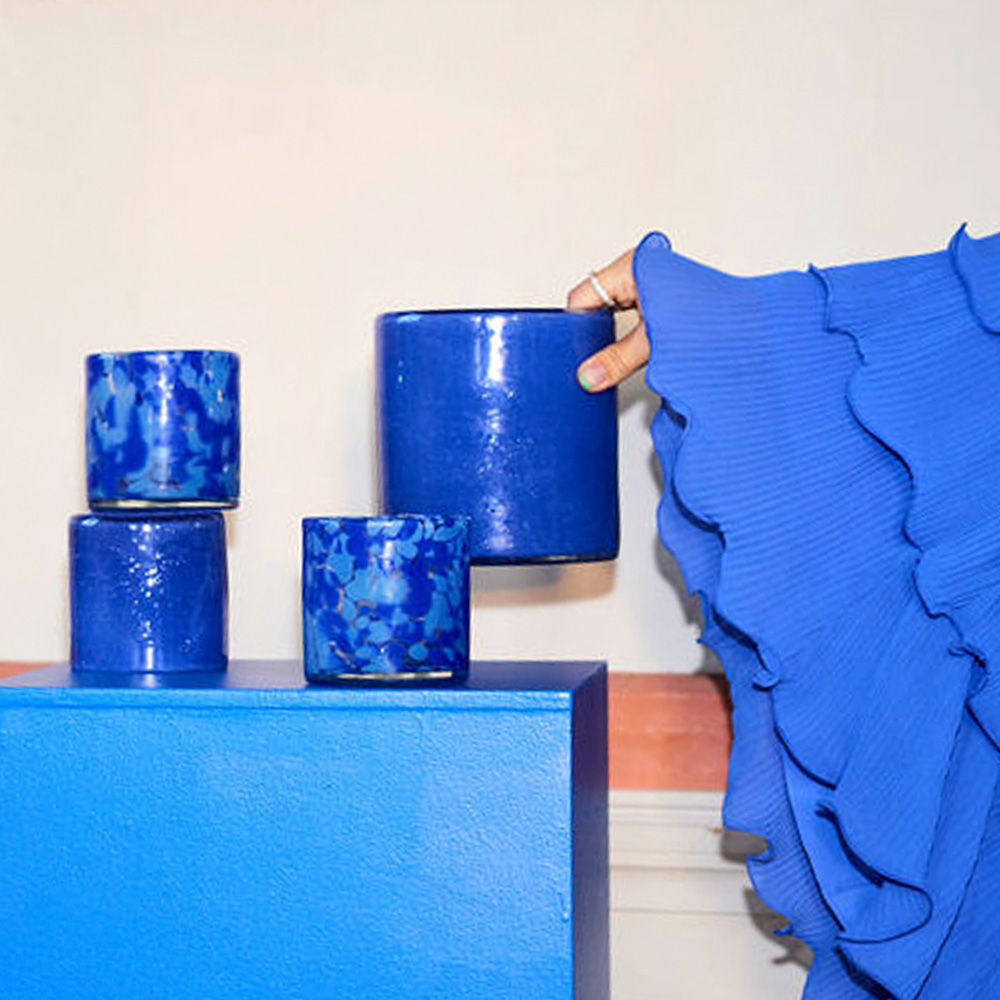 Calore Ljuslykta 15x15 cm Ljusblå