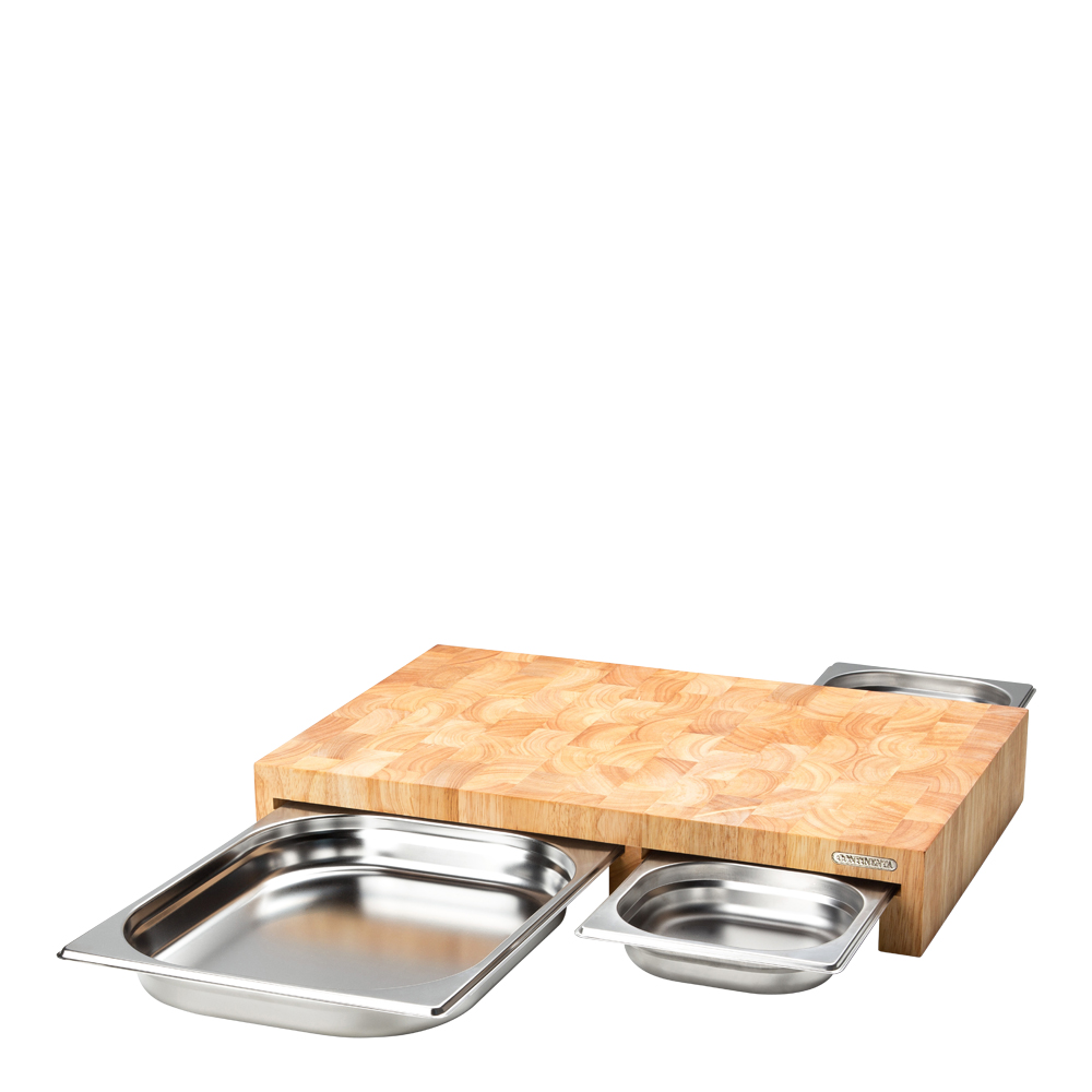 Skärbräda med låda 52x32,5x8,5 cm