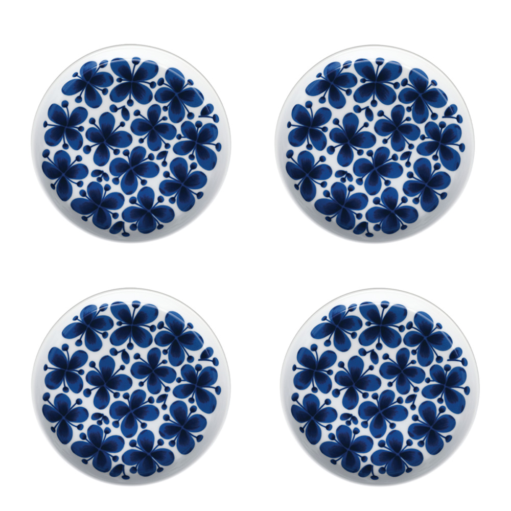 Mon Amie Tallrik 18 cm 4-pack Vit/blå