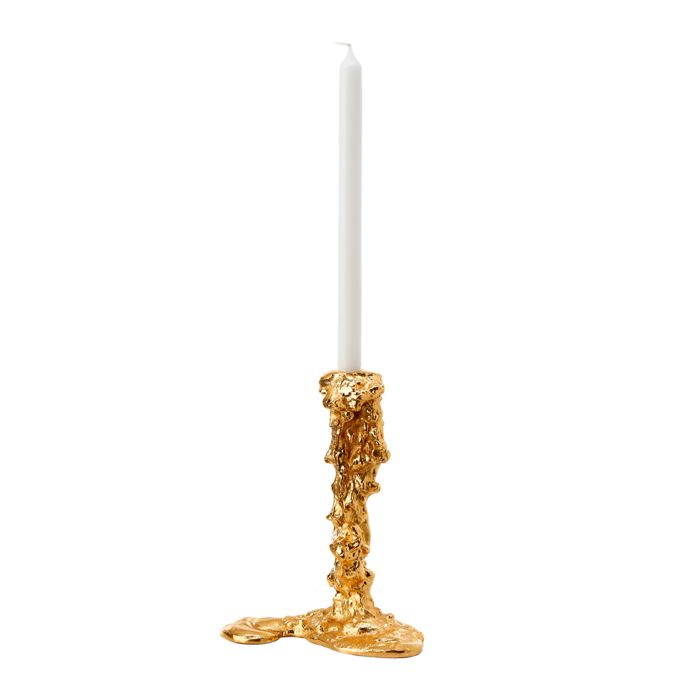 Drip Ljusstake 25 cm Guld
