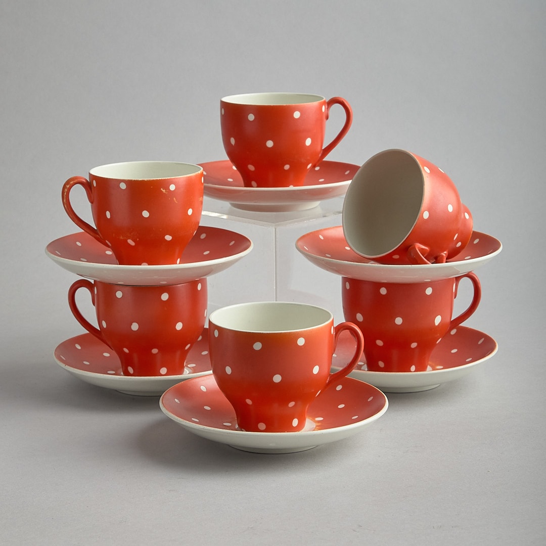 Amanita röd 6 koppar med fat