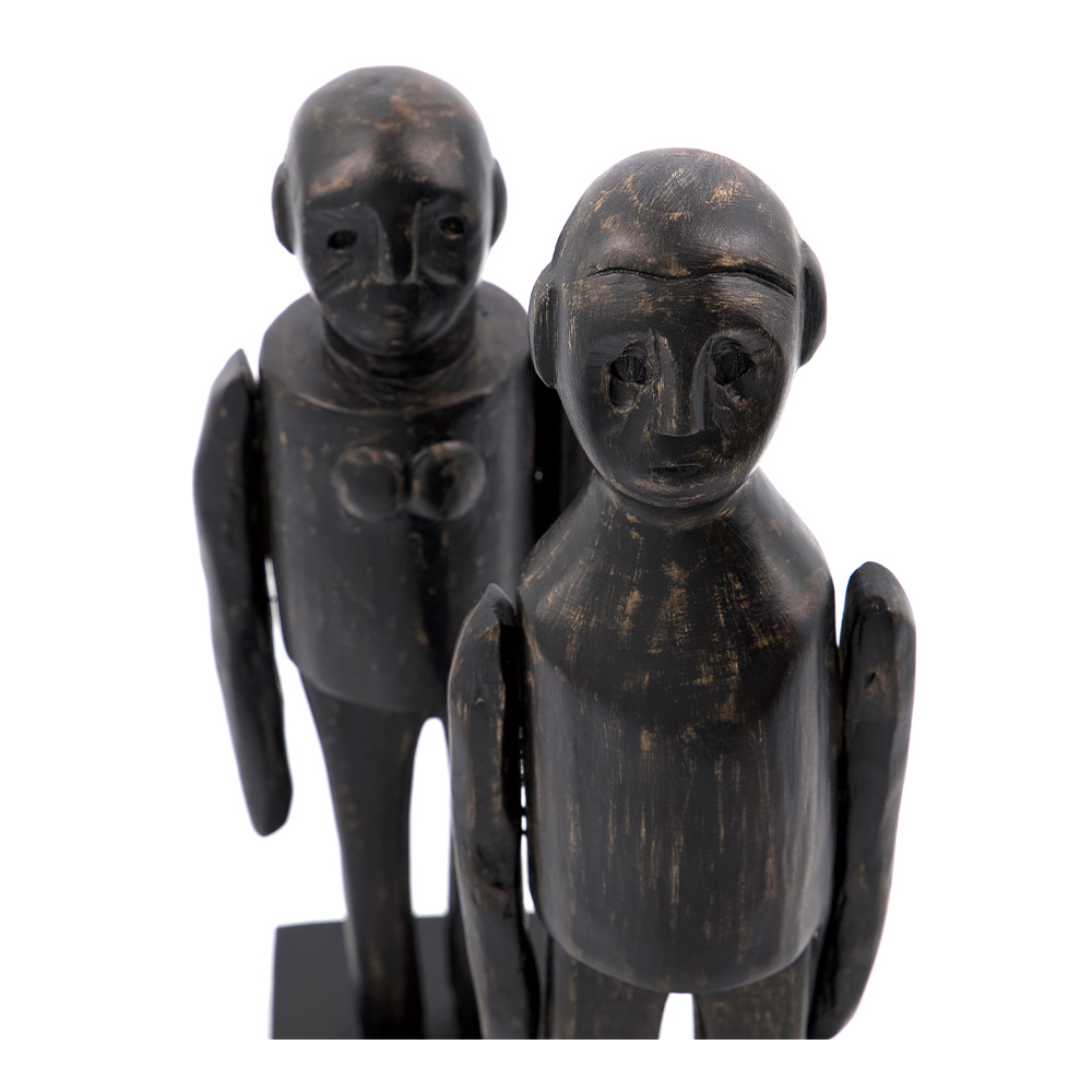 Skulpturer Spouses Träfigurer Mörkbrun