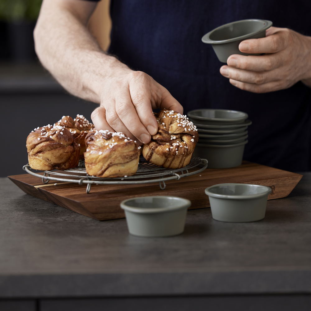 Cupcake-/Kanelbullsform Pecan för 6 stycken 9x4 cm Green