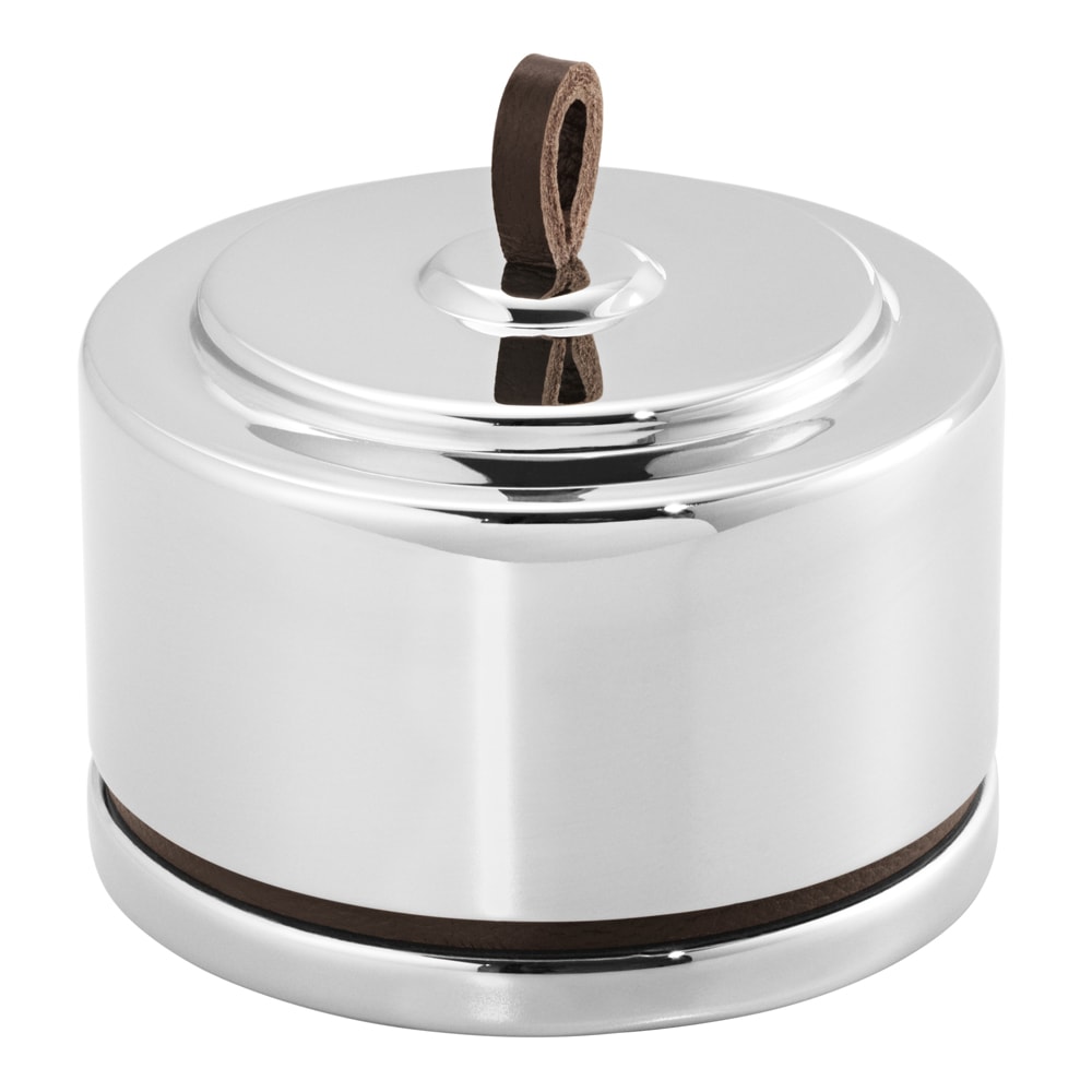 Manhattan Låda Rund Rostfritt stål/Läder/Skinn