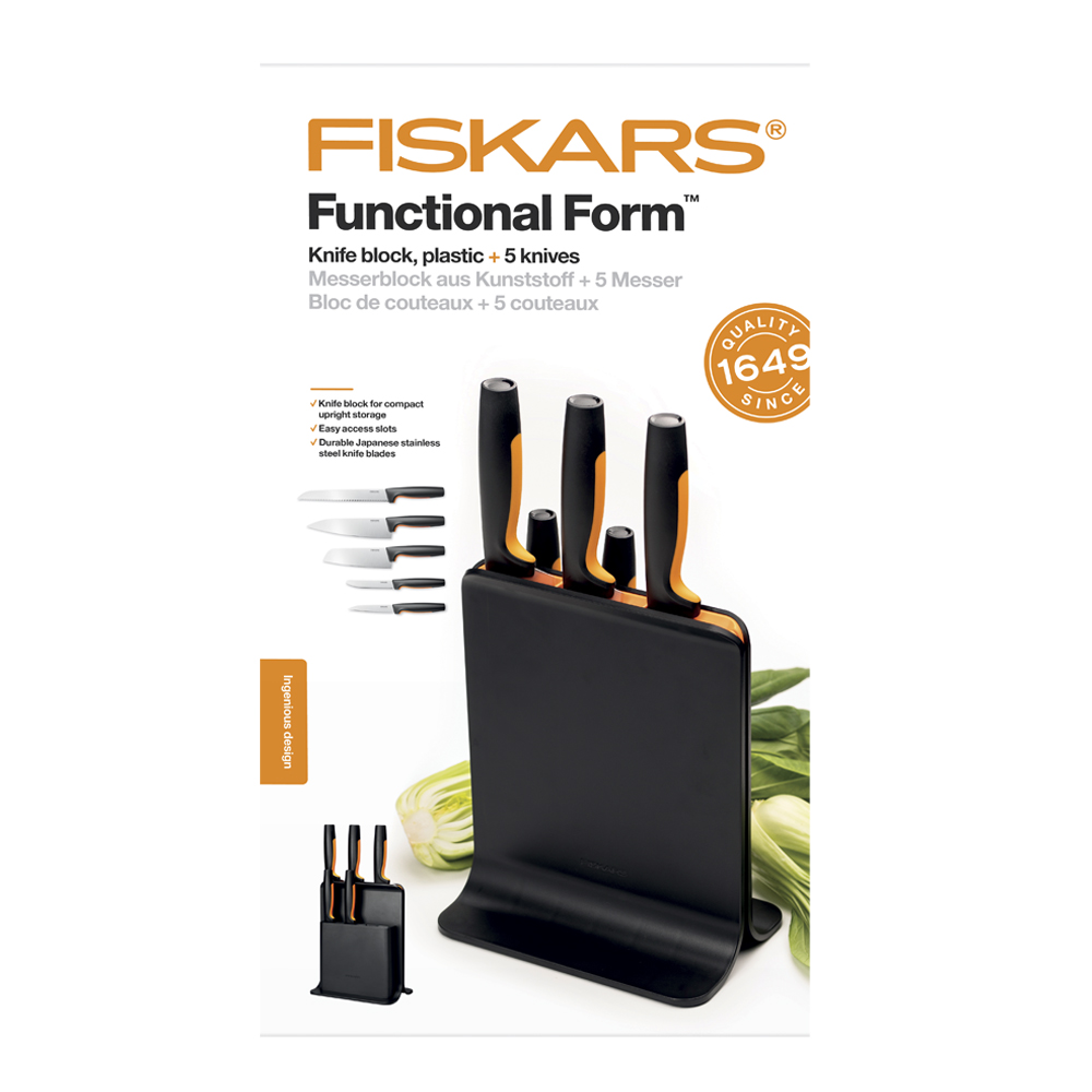 Functional Form Knivblock med 5 knivar Svart