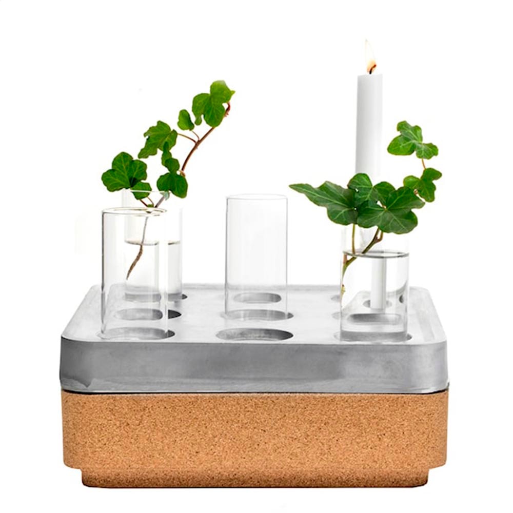 Stumpastaken Set-9 hål, Låda, 4 Vaser, Tändstickor Natur