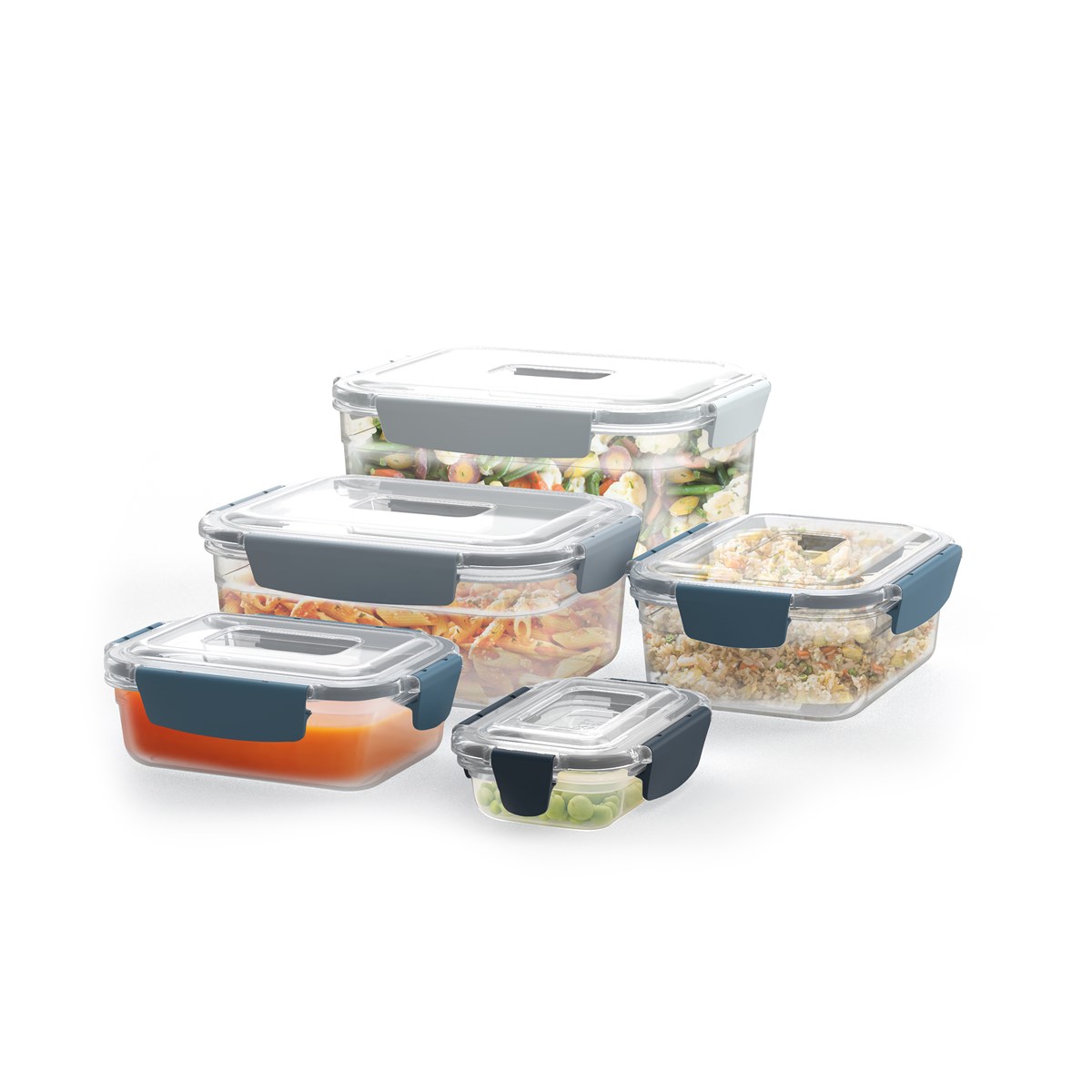 Nest Lock Sky Förvaringsbehållare Set 10 delar Grå/Vit/Blå