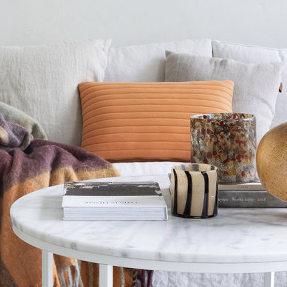 Calore Ljuslykta 15x15 cm Beige/Brun Rand