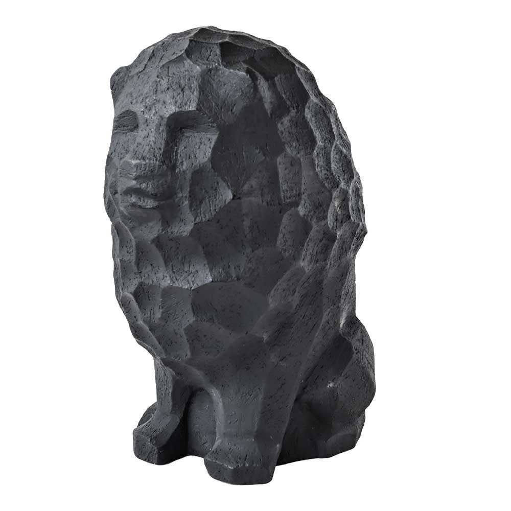 Lion of Judah Skulptur i kalksten Lejon 19,5x25,5 cm Svart