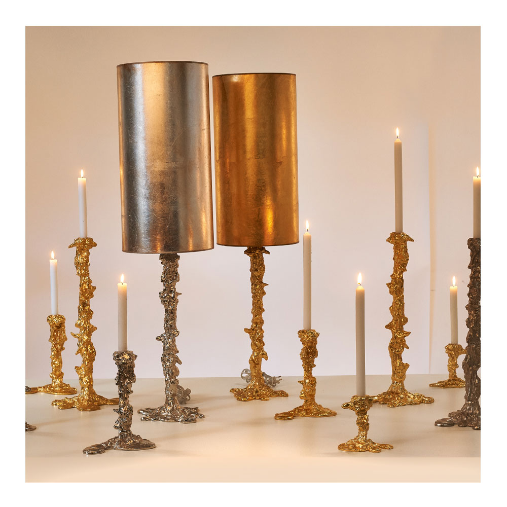 Drip Ljusstake 25 cm Guld