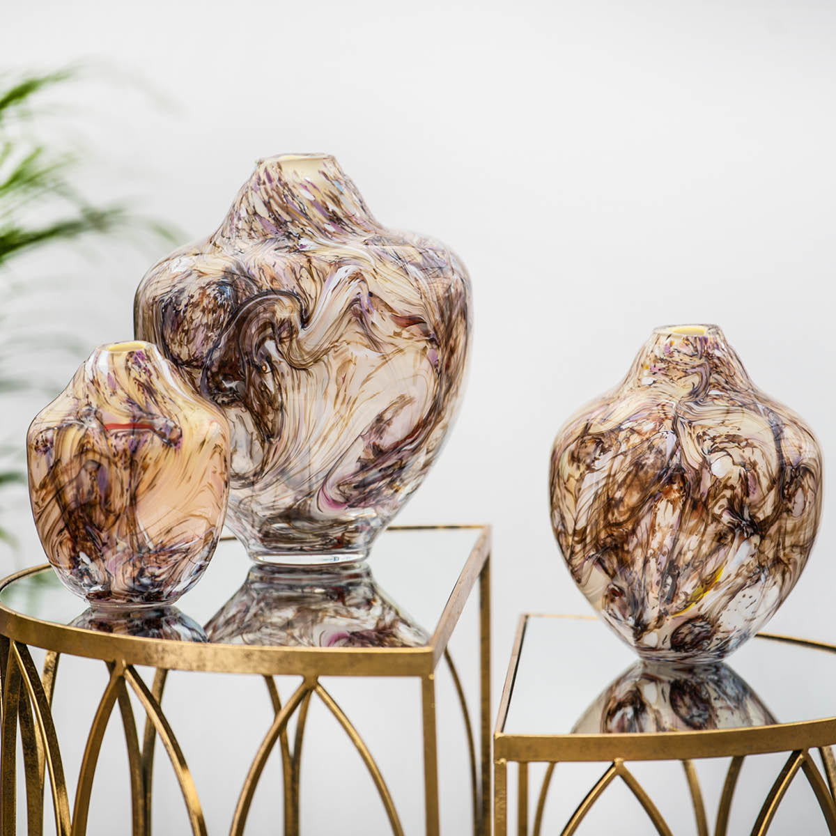 Unik Skulptur Konstglas 17 cm Brun