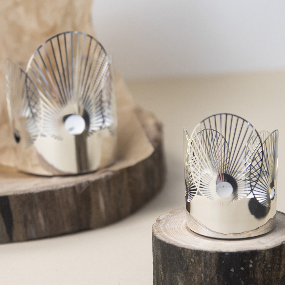 Sun Ljuslykta Mini 4,5x6 cm Silver