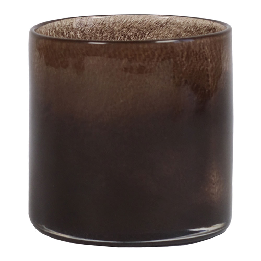 Lyric Ljuslykta Glas 10x10 cm Mörk Brun