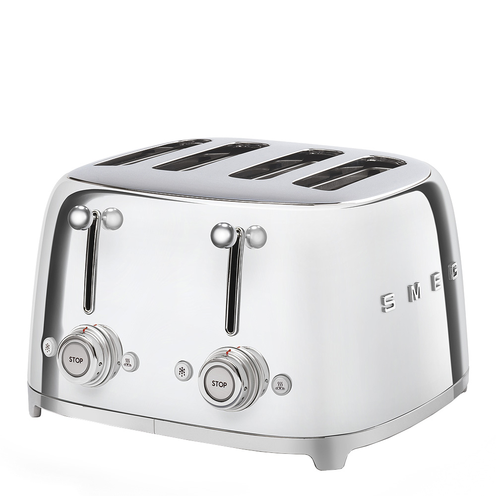 Smeg 50's style Brödrost 4 skivor kvadrat Krom